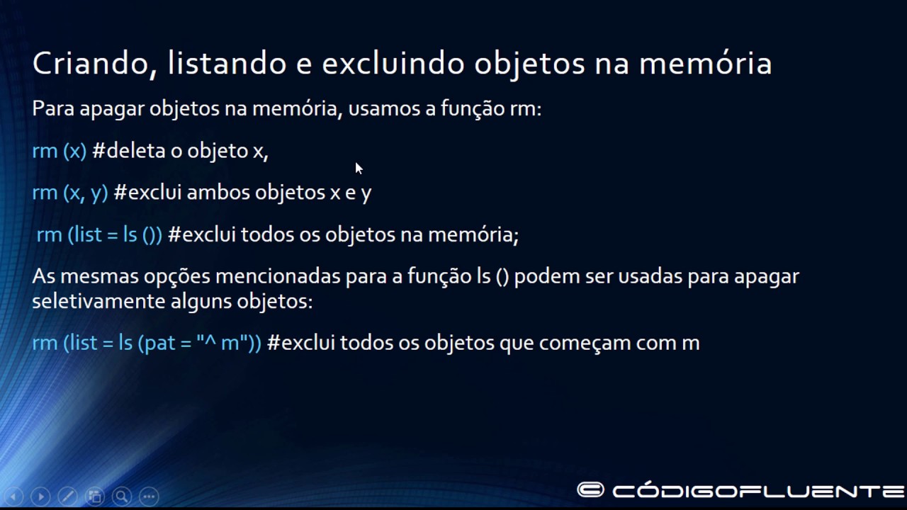 Aula 03 - Criando, listando e excluindo objetos na memória