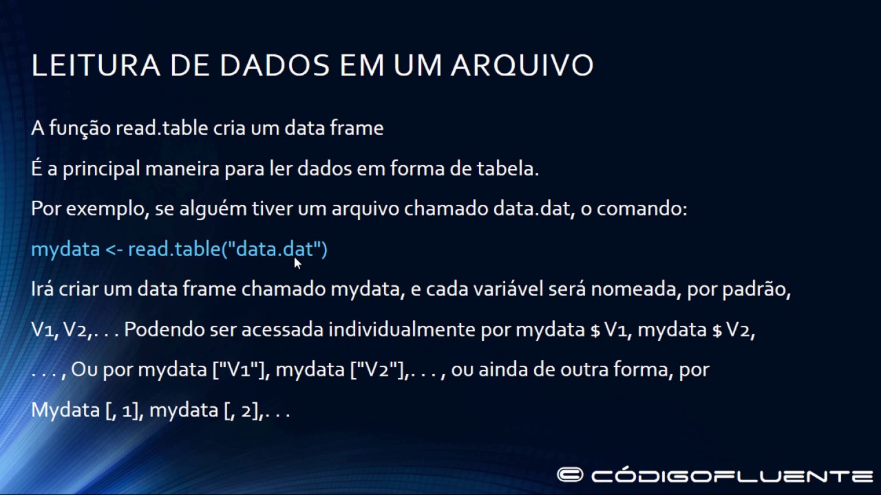 Aula 08 - leitura de arquivo com read table( read.table() )