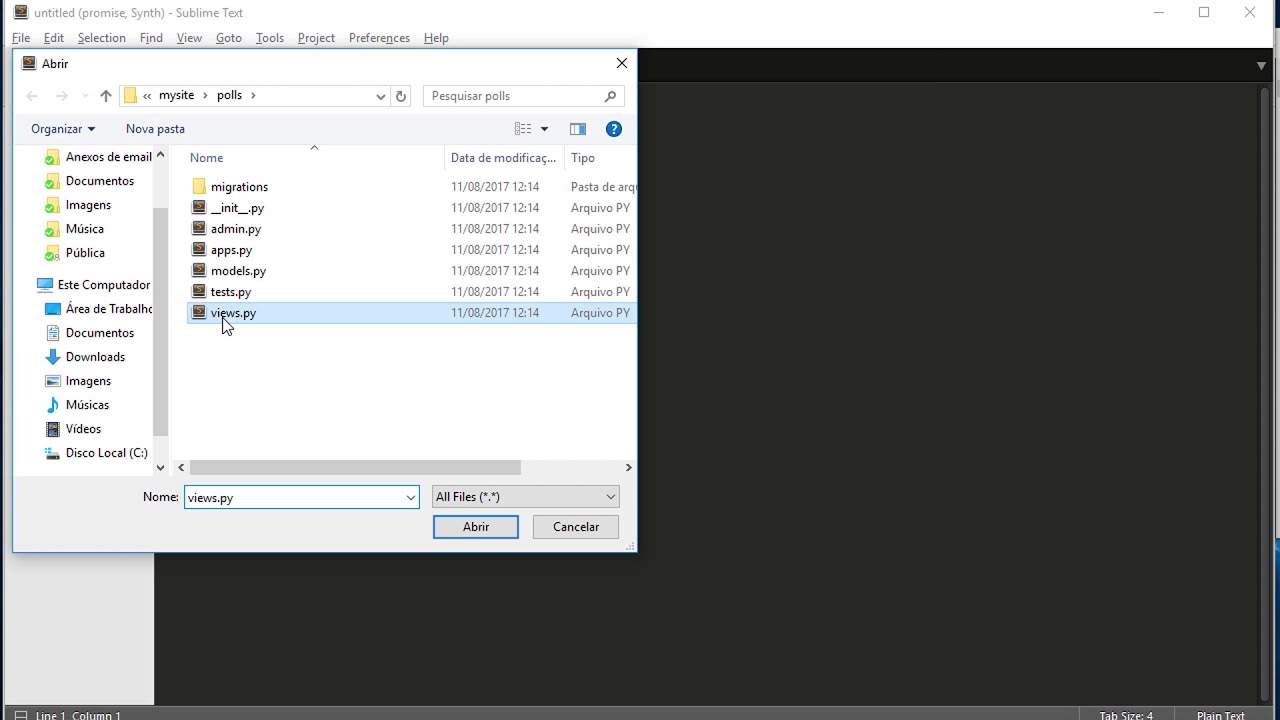 Aula 05 - Criando uma primeira aplicação com Django no Windows (continuação)