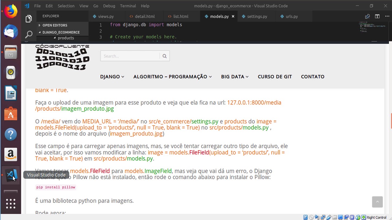 Aula 10 - Loja Online - Ecommerce - Django - Image field - File field