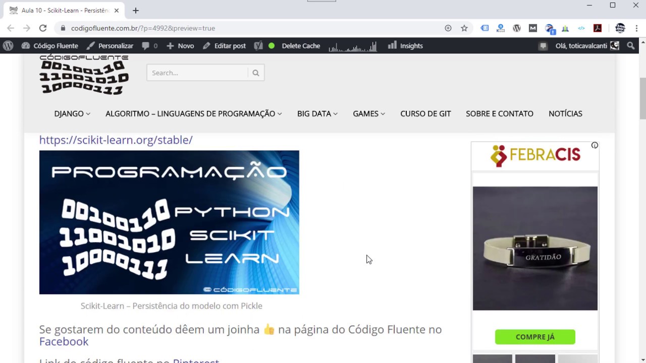 Aula 10 - Scikit-Learn - Persistência do modelo com Pickle