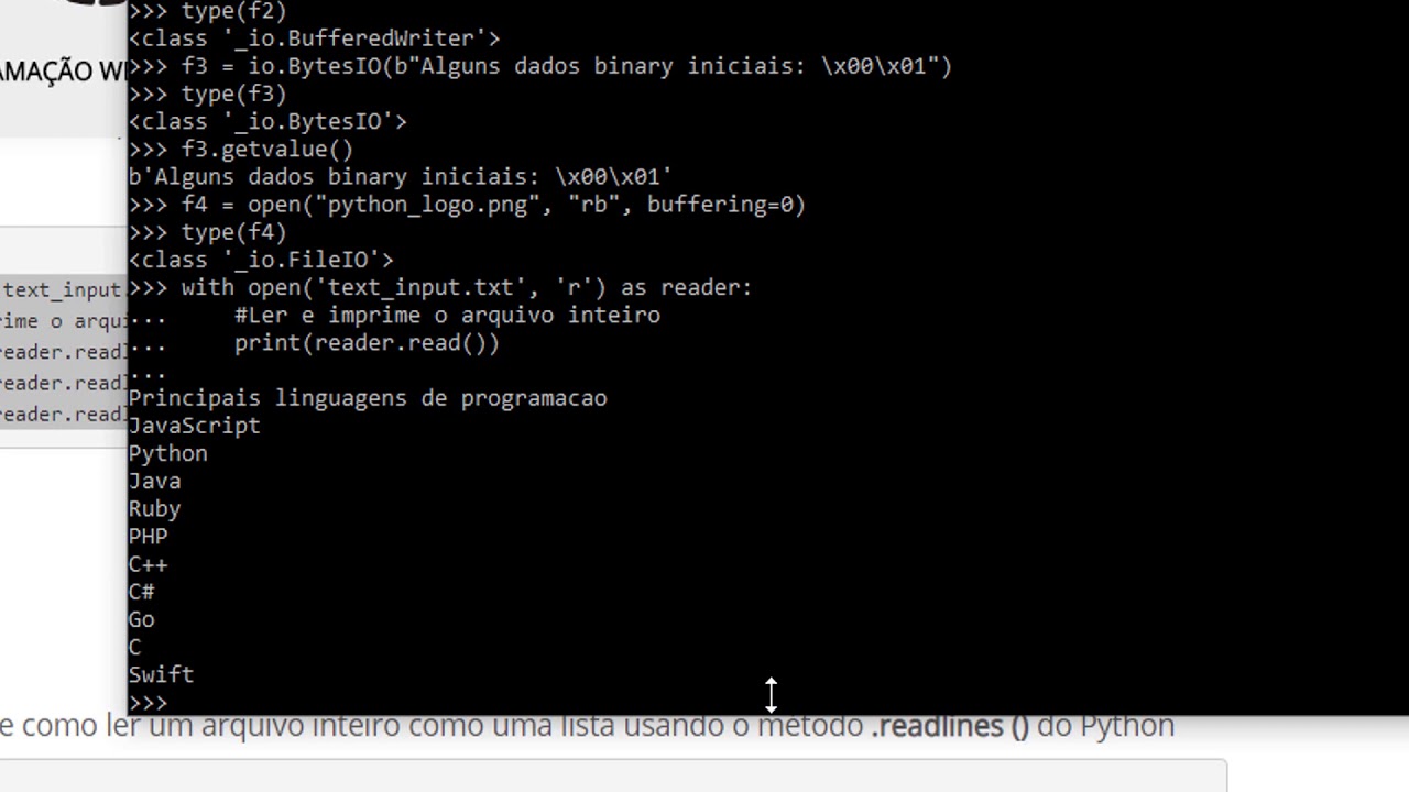 Aula 20 - Python - Biblioteca Padrão - Módulo IO