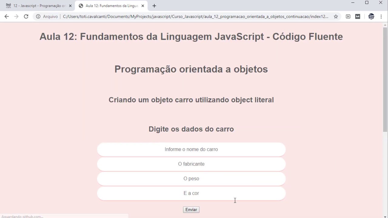 12 - Javascript - Programação orientada a objetos - parte 02