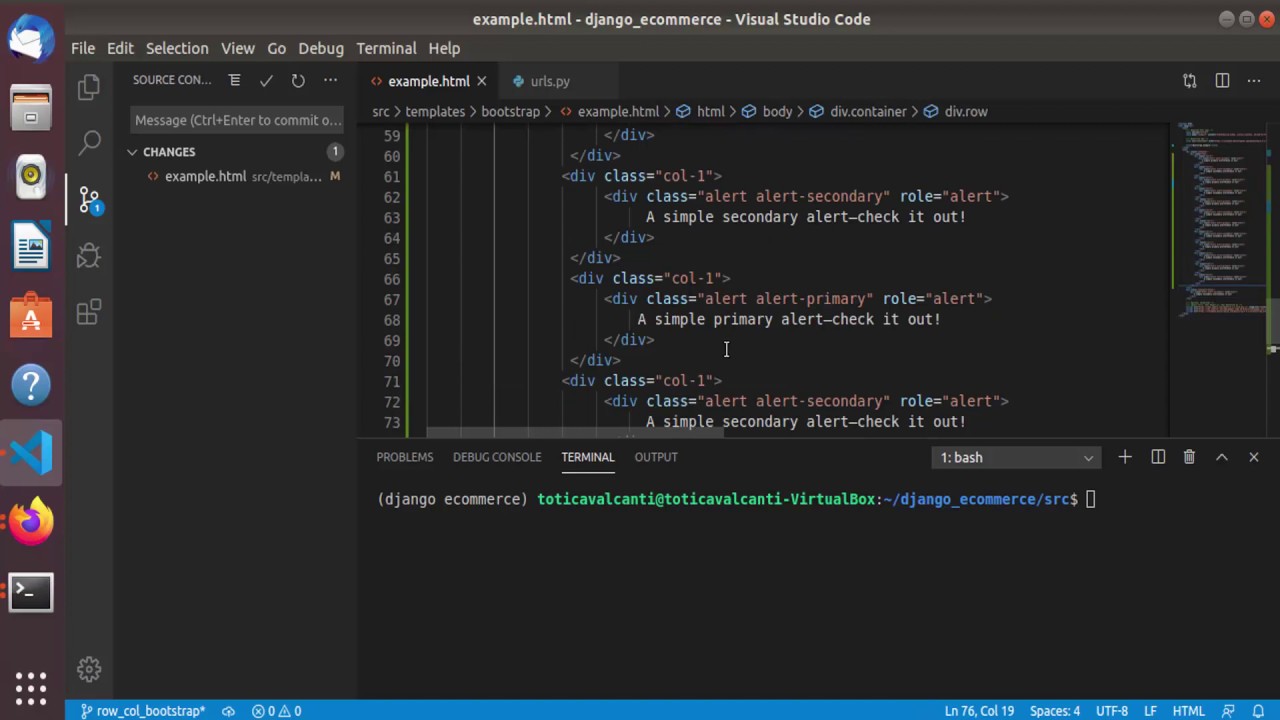 Aula 26 - Loja Online - Django - Tutorial Bootstrap - Linhas e Colunas