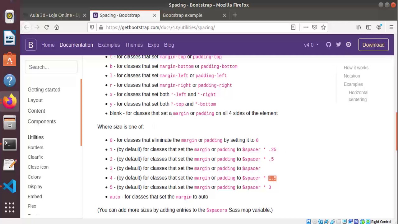 Aula 30 - Loja Online - Django - Tutorial Bootstrap - Spacing e Margin Padding