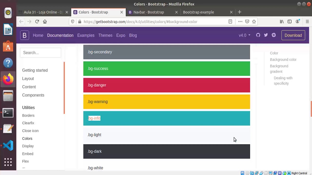 Aula 31 - Loja Online - Django - Tutorial Bootstrap - Barra de navegação