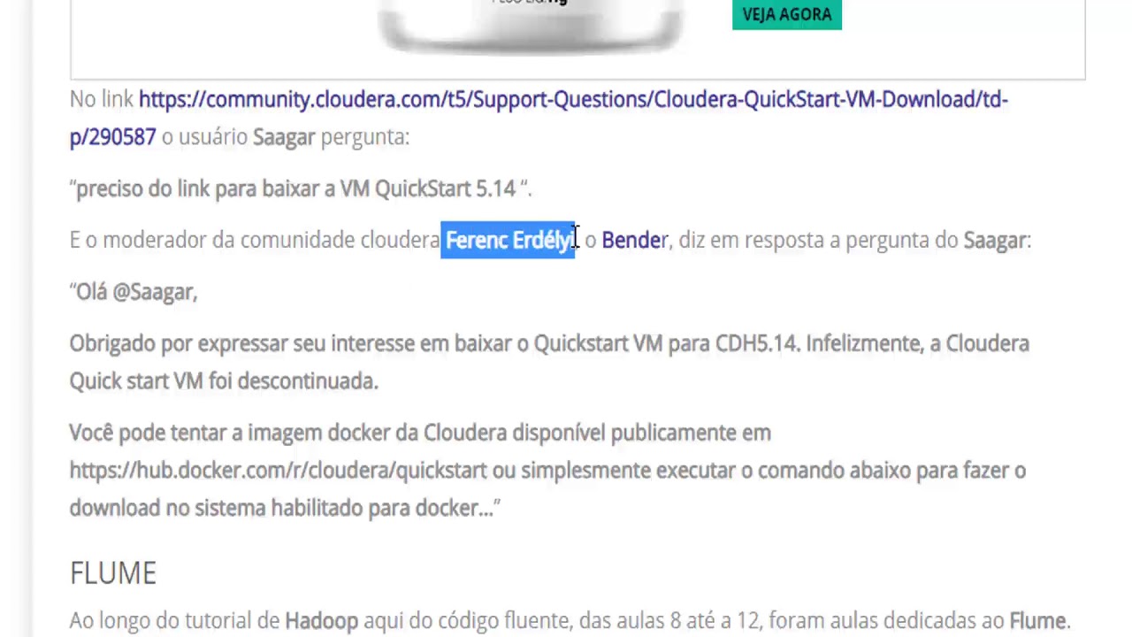 Aula 17 - Hadoop - Cloudera Quickstart com docker