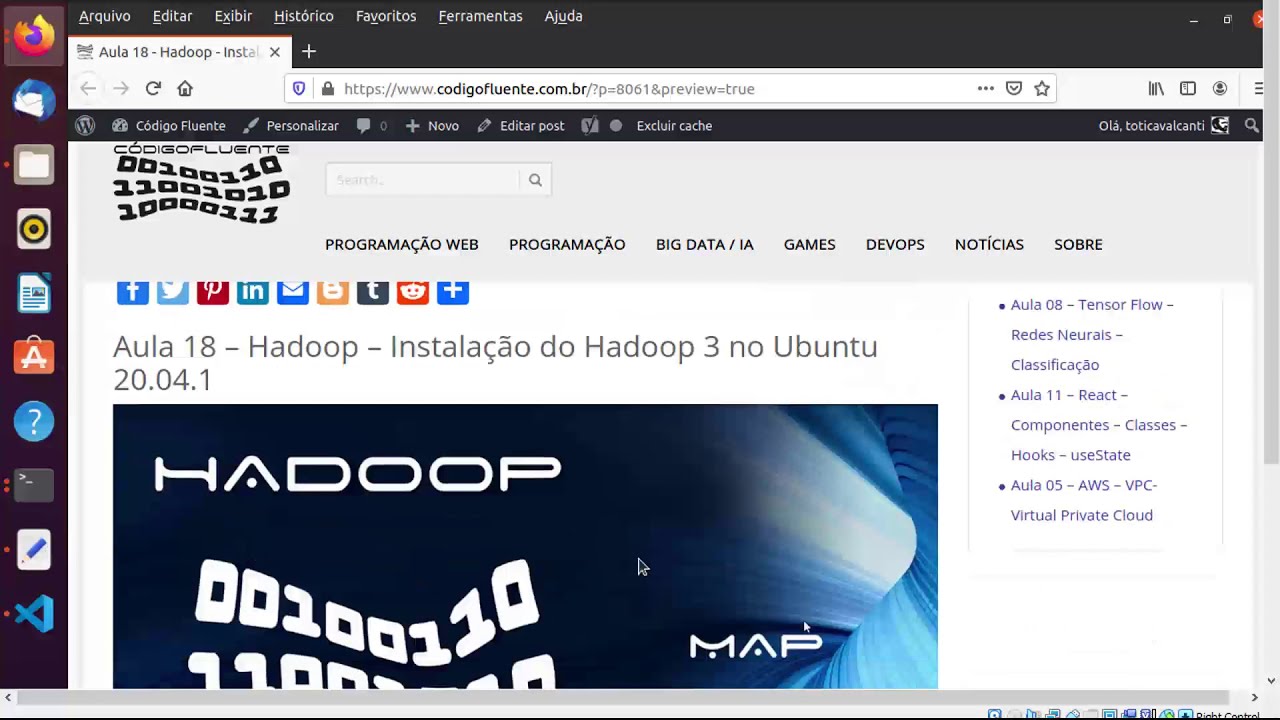 Aula 18 - Hadoop - Instalação do Hadoop 3 no Ubuntu 20.04.1