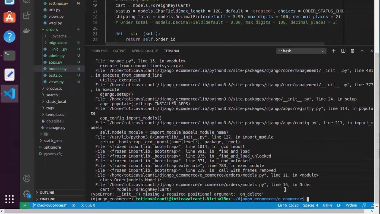 Aula 49 - Loja Online - Django - Processo de Checkout