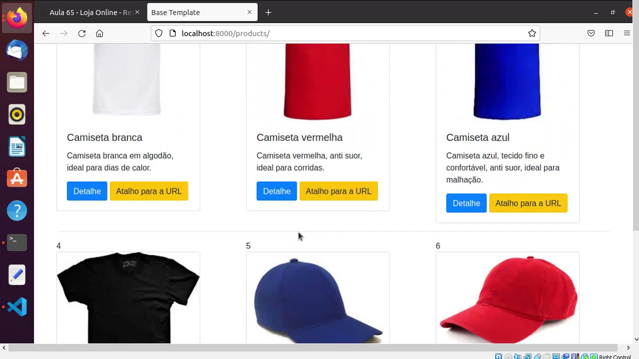 Aula 65 - Loja Online - Resumo da Compra e Página de Sucesso
